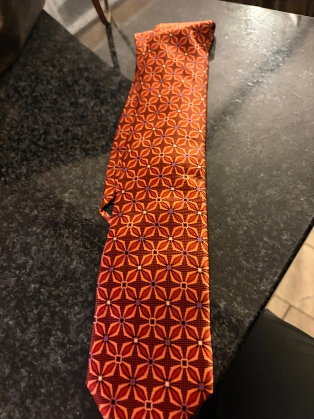 Robert Talbott Orange Geometric Silk Tie